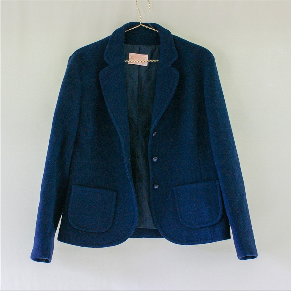 Vintage Pendleton Wool Blazer Navy Blue